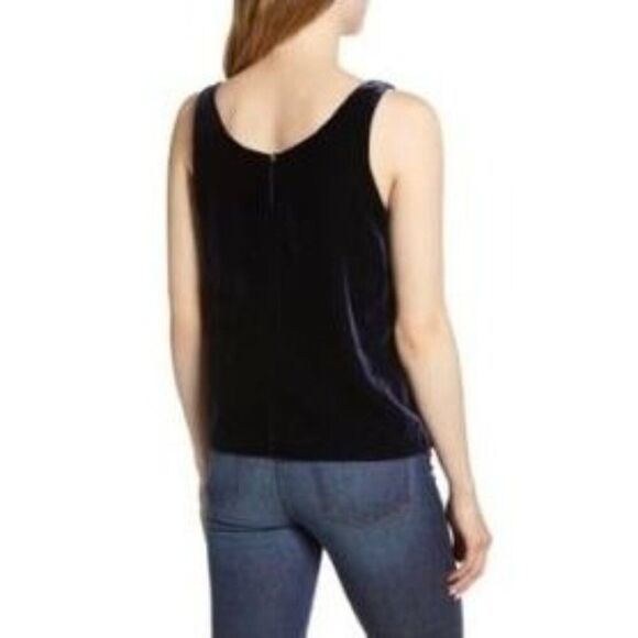 J. Crew Velvet Scoop Neck Tank with Button Back Detail - Picture 2 of 10